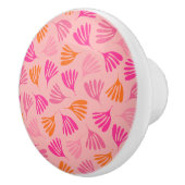 Heet roze en Sinaasappel Wisp Leaves Modern Patter Keramische Knop (Rechts)