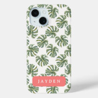 Heet Roze en Tropische Palm Leaf Aangepaste naam