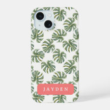 Heet Roze en Tropische Palm Leaf Aangepaste naam