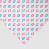 Heet roze en Turqoise Geometric Aztec Pattern Tissuepapier (Detail)