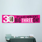 Heet roze en wit 30e verjaardag Banner (Beurs)