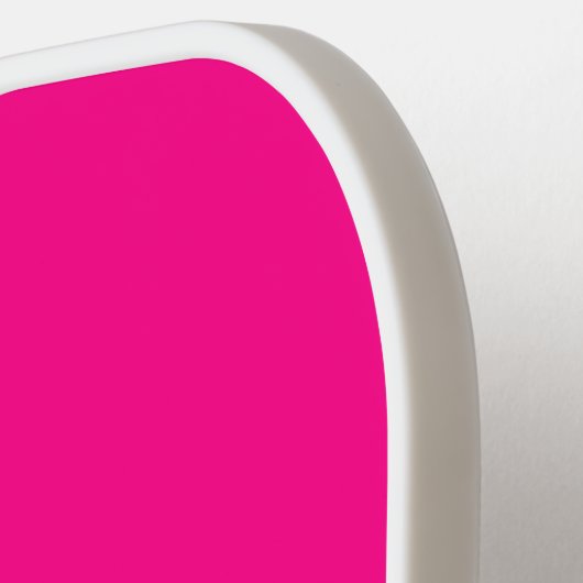 Heet Roze en Wit Curly Script Pickleball Paddle (Links Detail)