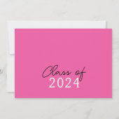 Heet Roze en Wit Filmstrip 6 Foto Afstuderen Kaart (Achterkant)