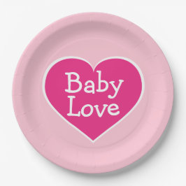 Heet Roze en Wit Hart Baby Liefde Papier Bord