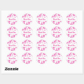 Heet Roze en Wit Hibiscus Flower Favor Sticker (Vel)