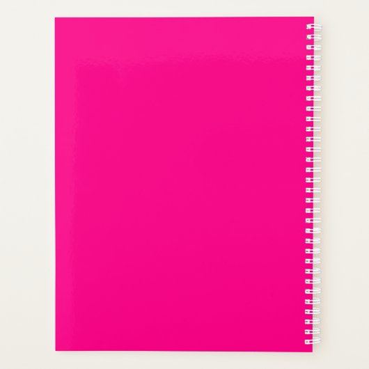 Heet Roze en Wit Leraar Naam Planner (Achterkant)