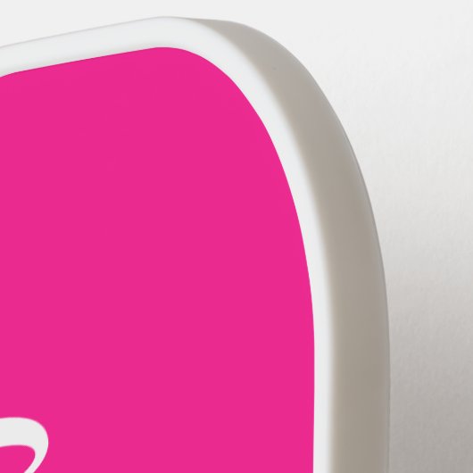 Heet Roze en Wit Meisje Kalligrafie Script Pickleball Paddle (Links Detail)