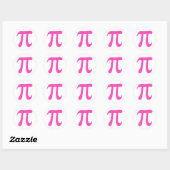 Heet roze en wit pi symbool stickers (Vel)