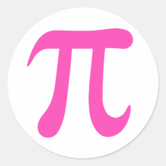 Heet roze en wit pi symbool stickers