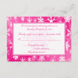 Heet Roze en Wit Sneeuwvlokken Antwoorden Kaart
