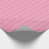 Heet roze en wit visgraat cadeaupapier (Hoek)