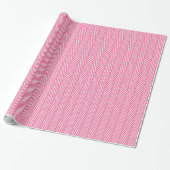 Heet roze en wit visgraat cadeaupapier (Uitgerold)