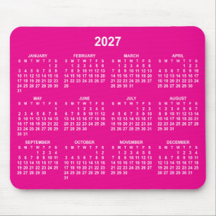 Heet Roze en Witte 2027 Agenda Muismat