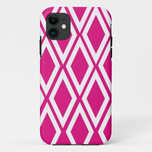 Heet roze en witte diamanten Case-Mate iPhone case (Achterkant)