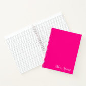 Heet roze en witte docentennaam notitieboek (Binnen)