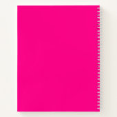 Heet roze en witte docentennaam notitieboek (Achterkant)