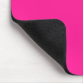 Heet roze en witte gekrulde script monogram muismat (Hoek)