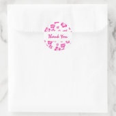 Heet roze en witte hibiscus bloem favor sticker (Tas)