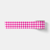 Heet Roze en Witte Houndstooth Satijnen Lint (Voorkant)