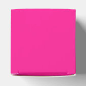 Heet Roze en Witte Kromme Script Monogram Bedankdoosjes (Bovenkant)