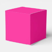 Heet Roze en Witte Kromme Script Monogram Bedankdoosjes (Achterkant)