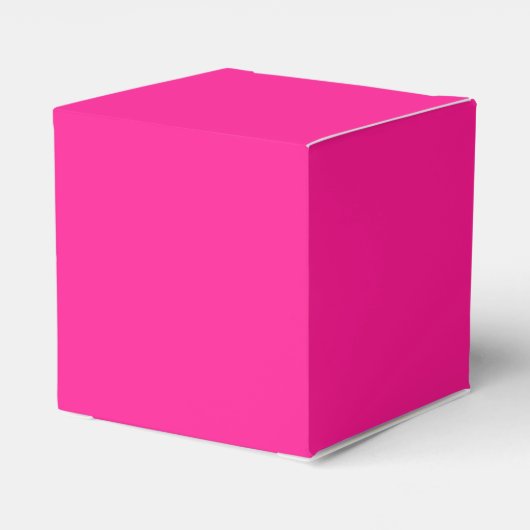 Heet Roze en Witte Kromme Script Monogram Bedankdoosjes (Achterkant)
