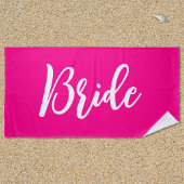 Heet roze en witte lettering script strandlaken