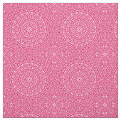 Heet Roze en Witte Mandala Patroon Stof (Swatch)