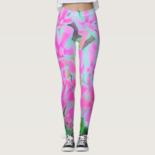Heet roze en witte pepermunt gedraaide tuin phlox leggings