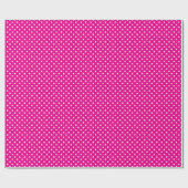 Heet roze en witte polka stippen cadeaupapier (Vlak)