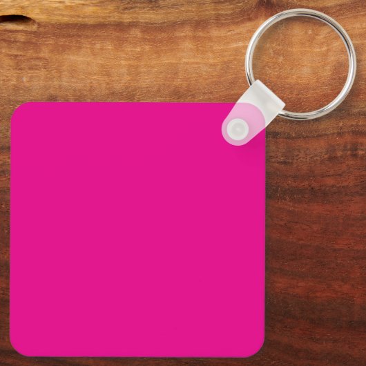 Heet roze en witte QR-code Sleutelhanger (Achterkant)