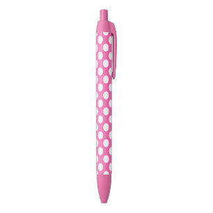 Heet Roze en Witte Stippen Zwarte Inkt Pen