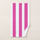 Heet Roze en Witte Strepen Bad Handdoek (Handdoek)