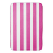 Heet roze en witte strepen badmat (Voorkant Verticaal)