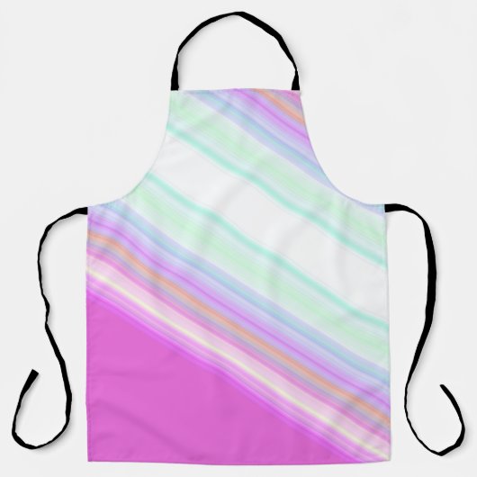 Heet roze en witte strepen schort (Voorkant)