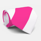 Heet roze en witte strepen stropdas (Opgerold)