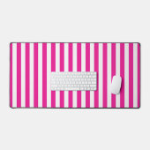 Heet roze en witte verticale strepen minimalistisc bureaumat (Keyboard & Muis)