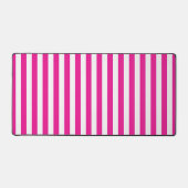Heet roze en witte verticale strepen minimalistisc bureaumat (Voorkant)