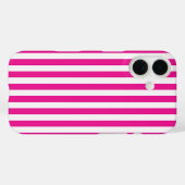 Heet roze en witte verticale strepen minimalistisc Case-Mate iPhone case (Achterkant (horizontaal))
