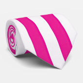 Heet roze en witte verticale strepen minimalistisc stropdas (Opgerold)