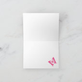 Heet Roze en Witte Vlinder Dank Je Wel Bedankkaart (Binnen)
