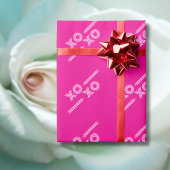 Heet roze en witte XOXO Valentijn Cadeaupapier