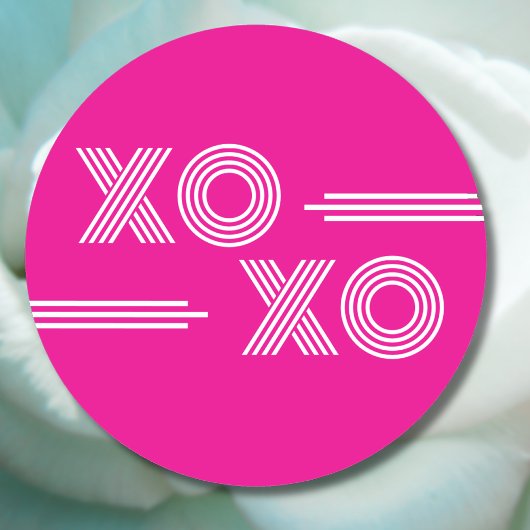 Heet roze en witte XOXO Valentijn Ronde Sticker