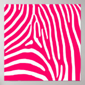 Heet roze en witte zebraprint poster (Voorkant)