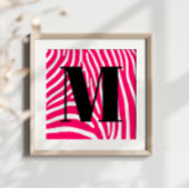Heet roze en witte zebraprint poster