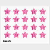 Heet roze en witte zebraprint ster sticker (Vel)