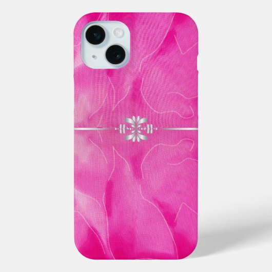 Heet Roze en Zilver Case-Mate iPhone Case (Achterkant)