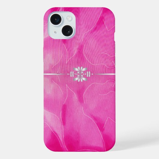 Heet Roze en Zilver iPhone Hoesje (Achterkant)
