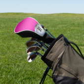 Heet Roze en Zilver Metallic Monogram Golfheadcover (Insitu)