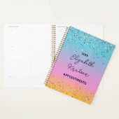 Heet Roze en Zilveren Glitter Gepersonaliseerd 202 Planner (Display)